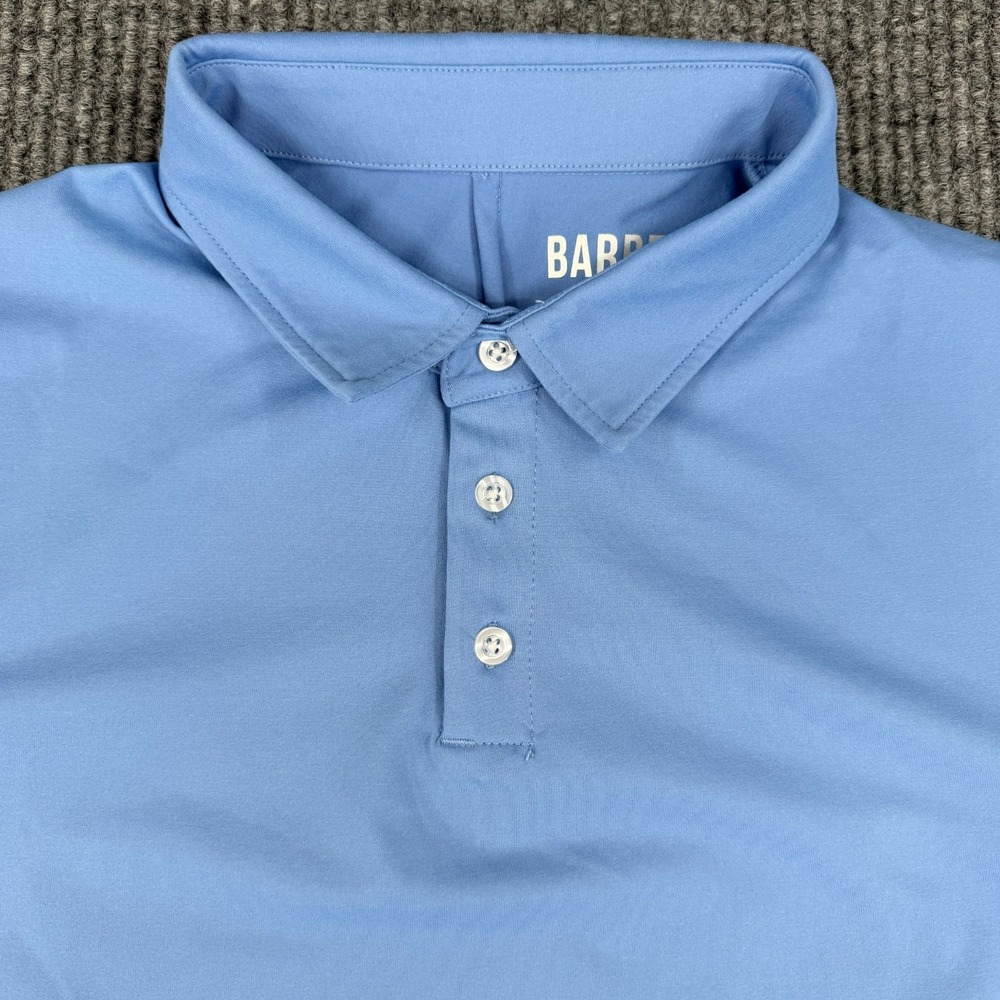 Barbell Apparel Shirt Men's Small Blue Polo Short Sleeve Stretch Performance